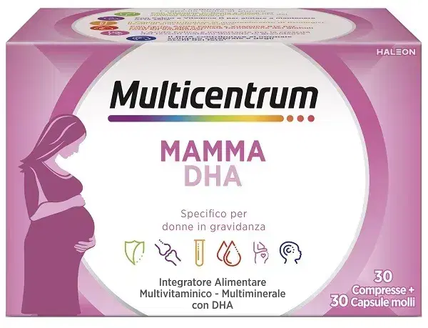 Multicentrum Mamma Dha Integratore Multivitaminico per la Gravidanza 30+30