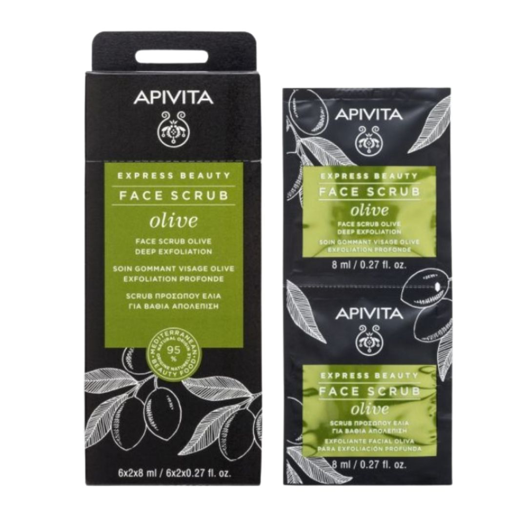 Apivita Express Beauty Scrub Viso Esfoliante Profondo alle Olive 2 x 8 ml