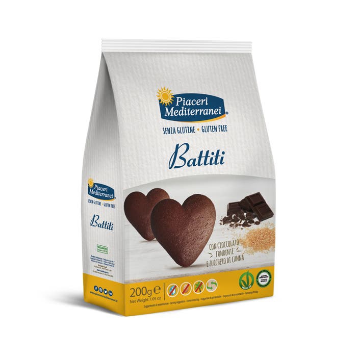 Piaceri Mediterranei Battiti Biscotti Al Cioccolato Vegan Senza Glutine 200 g