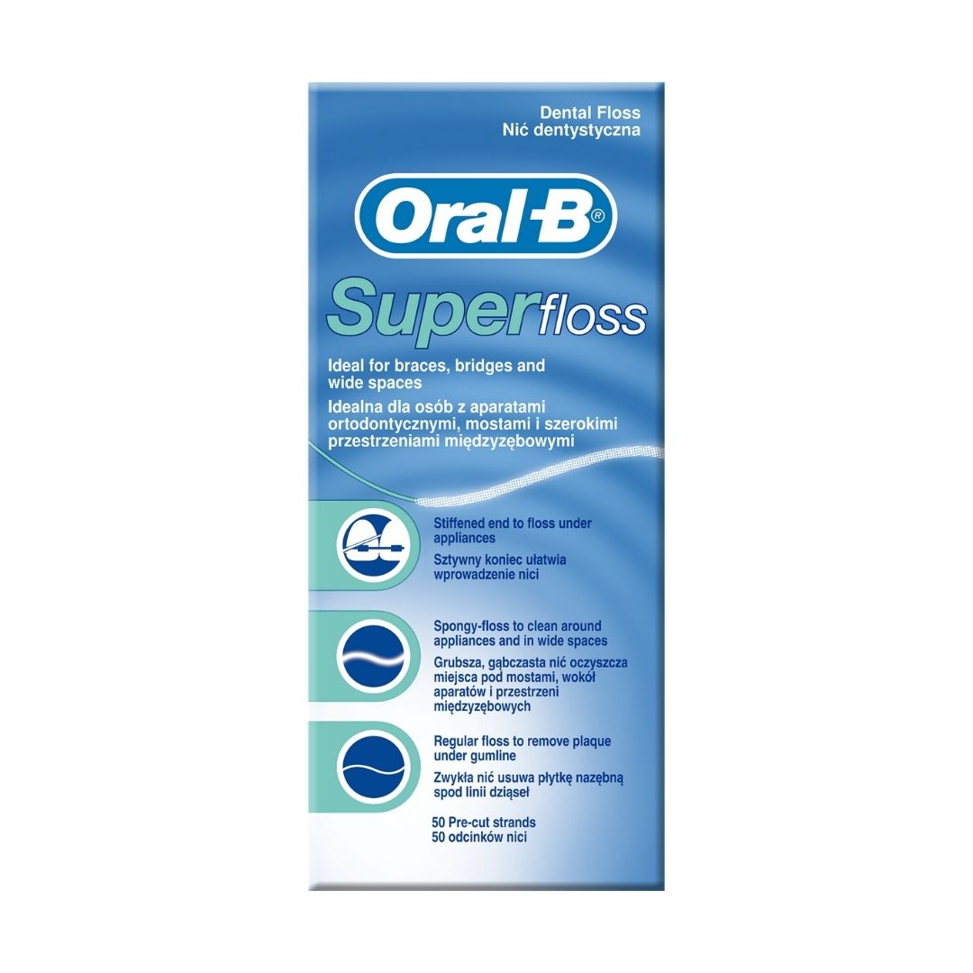 Oral B Superfloss Filo Interdentale 50 fili Pre Misurati Estremit Rigida