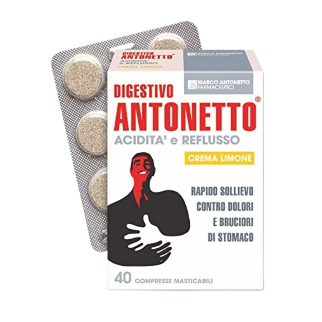 Digestivo Antonetto Acidit e Reflusso Gusto Limone 40 Compresse Masticabili