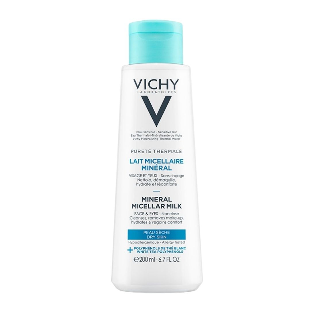 Vichy Purete Thermale Latte Detergente Micellare Minerale per Pelle Secca 200 ml