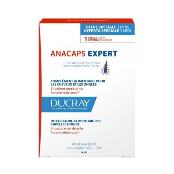 Ducray Anacaps Expert Integratore per la Caduta dei Capelli Cronica 90 Capsule