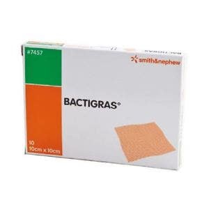 Bactigras Garza Medicata Con Clorexidina Acetato 0 5% 10x10 cm 10 Pezzi