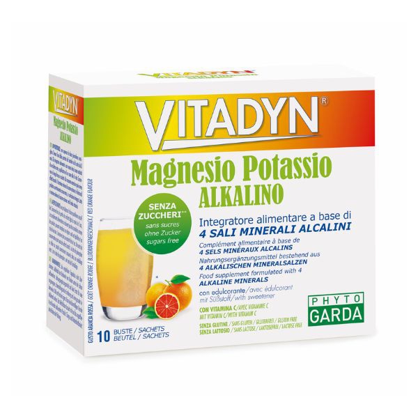 Vitadyn Magnesio Potassio Alkalino Integratore Senza Zucchero 10 Bustine da 6 g