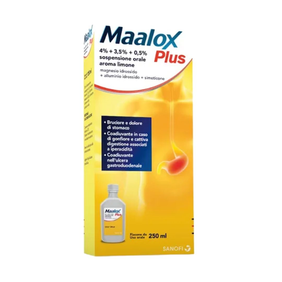Maalox Plus 4%   3 5%   0 5% Sospensione Orale Aroma Menta Flacone In Pet Da 250 Ml