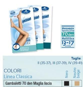 Sauber Linea Classica Gambaletto 70 Den Maglia Liscia Colore Beige Taglia 3