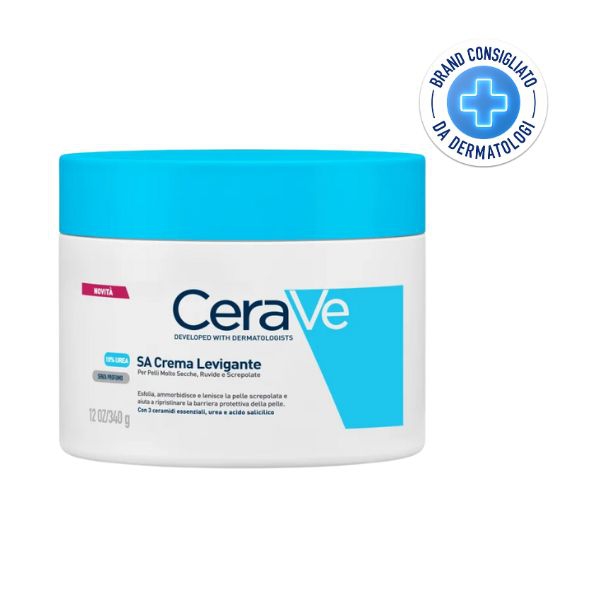 Cerave Sa Crema Levigante 10% Urea per Pelli Secche  Ruvide e Screpolate 340 G