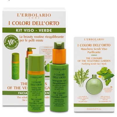 L'erbolario I Colori Dell'orto Kit Viso Verde Crema + Detergente Gel + Maschera