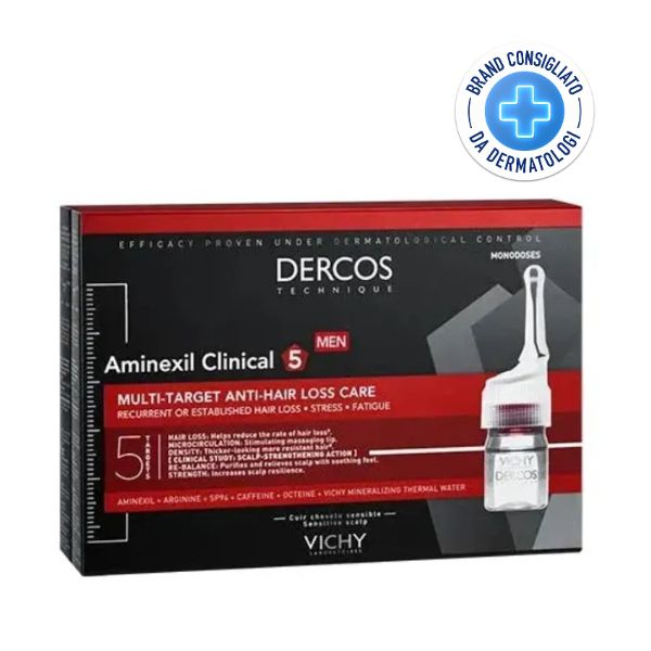 Vichy Dercos Aminexil Uomo Trattamento Anti Caduta 12 Fiale 6 ml