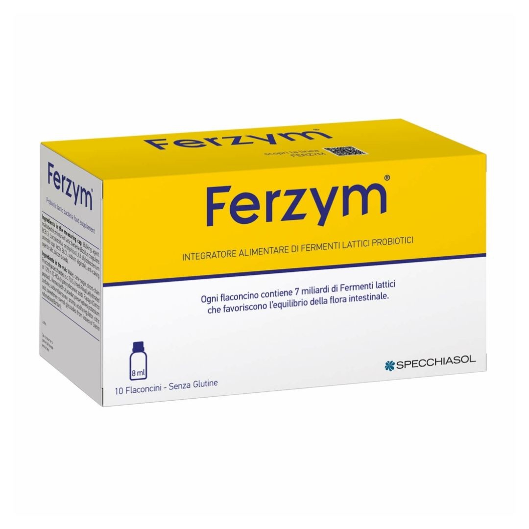 Specchiasol Ferzym Integratore di Fermenti Lattici Probiotici 10 Flaconi X 8 ml