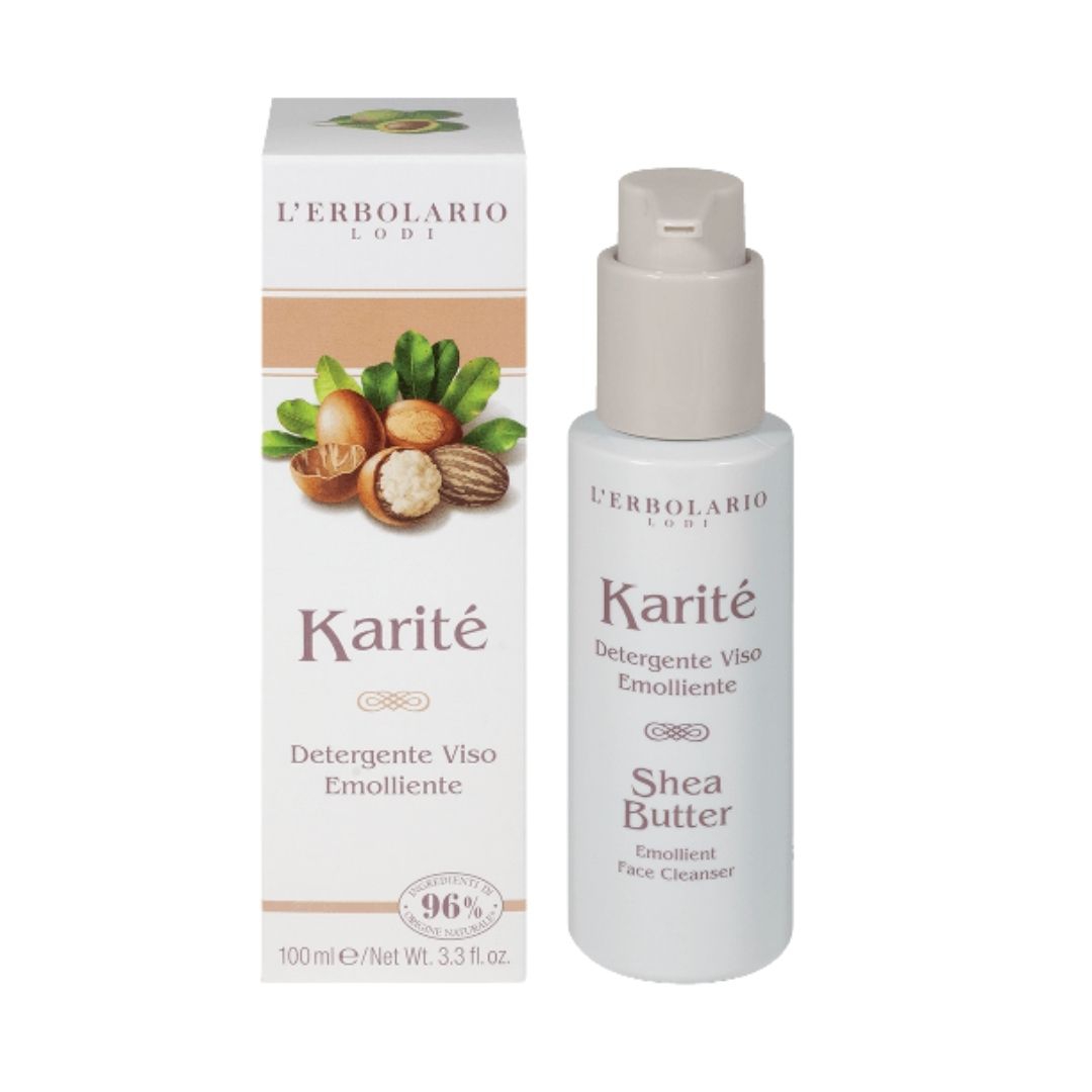 L erbolario Karite  Detergente Viso Emolliente per Tutti i Tipi di Pelle 100 ml