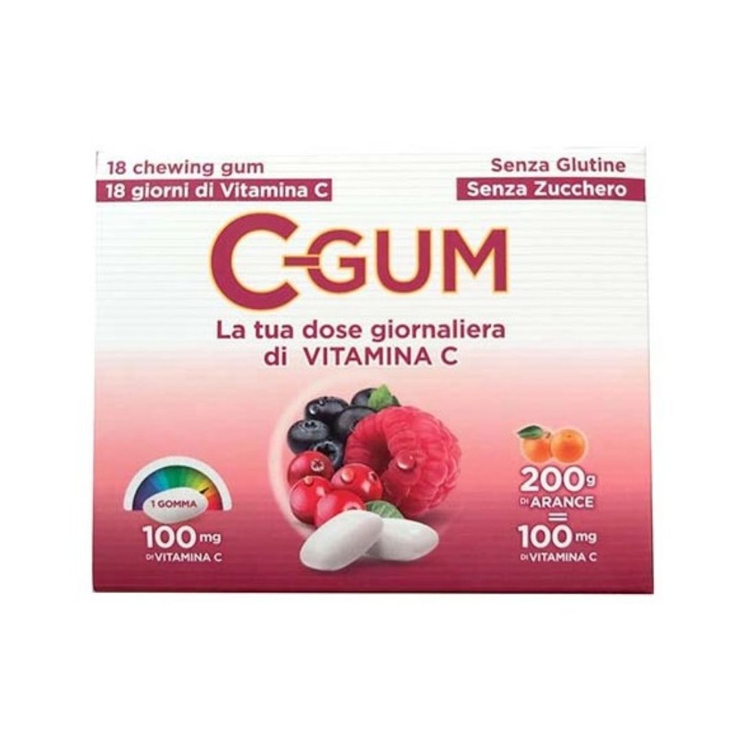 C Gum Frutti Rossi Integratore di VItamina C 18 Chewing Gum