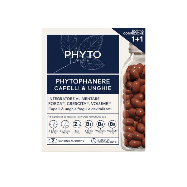 Phyto Phytophanere 1+1 Integratore Rinforzante per Capelli e Unghie 180 Capsule