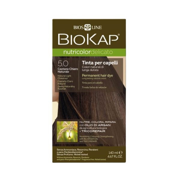 Biokap Nutricolor Delicato Tinta Per Capelli Colore 5.0 Castano Chiaro Naturale