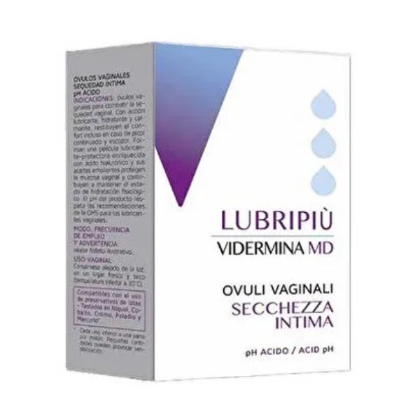 Vidermina MD Lubripi 10 Ovuli Vaginali per la Secchezza Intima