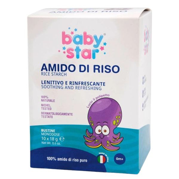 Babystar Amido Di Riso Lenitivo Rinfrescante Per Pelli Sensibili 10 Bustine 18 g