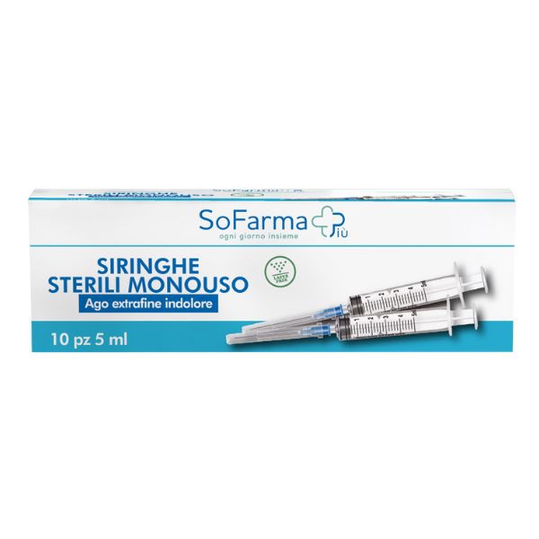 Sofarmapiu' Siringhe Sterili Monouso Ago Extrafine 10pz 5ml