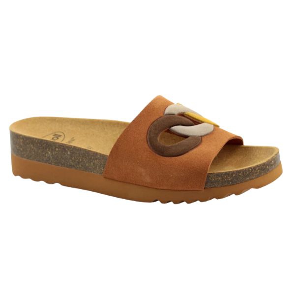 Dr.scholl's Arenal Sandalo da Donna in Pelle Scamosciata Cognac/Multicolore N.37