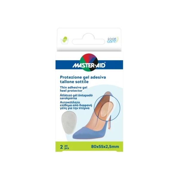 Master Aid Foot Care Protezione Gel Adesiva Tallone Sottile 2 Pezzi