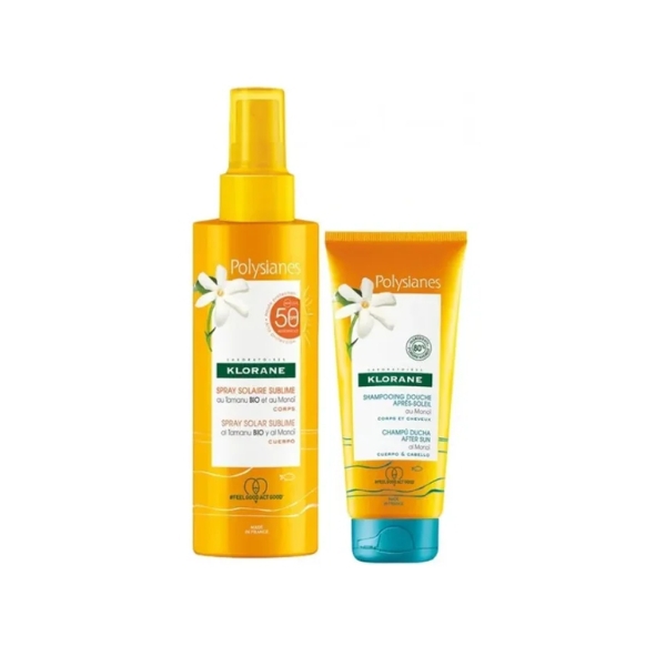 Klorane Les Polysianes Spray Solare Sublime Spf 50+ 200ml + Shampoo Doccia Doposole 50ml Omaggio