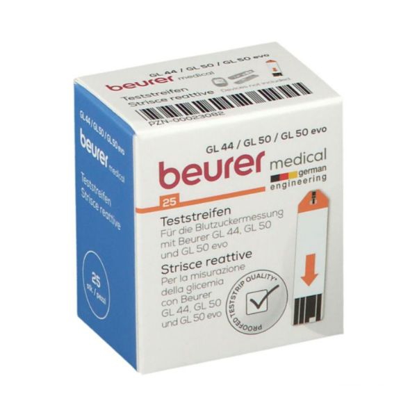 Beurer GL44/GL50 25 Strisce Reattive per Glucometro