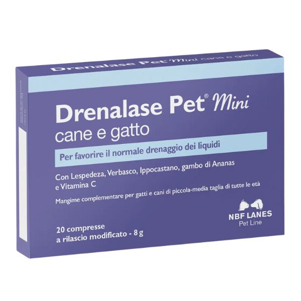 Drenalase Pet Integratore per Mini Cani e Gatti 20 Compresse