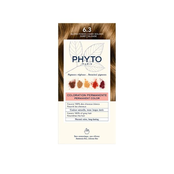 Phyto PhytoColor Kit Colorazione Permanente Senza Ammoniaca 6.3 Biondo Scuro Dorato