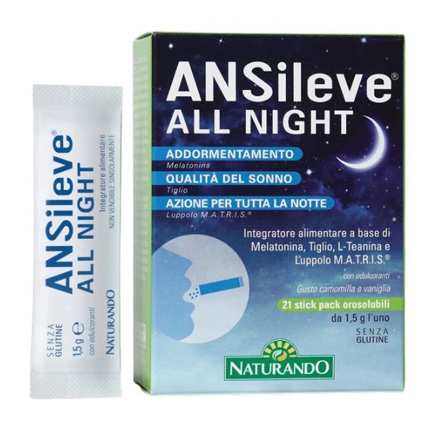 Ansileve All Night Integratore 21 Stick Pack