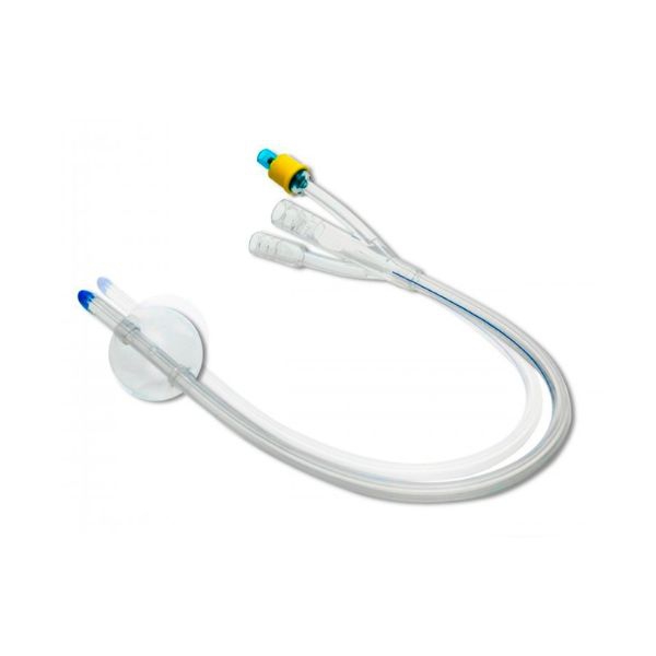 Catetere Foley in Lattice con Rivestimento Silicone a Tre Vie CH24 per Uso Medico