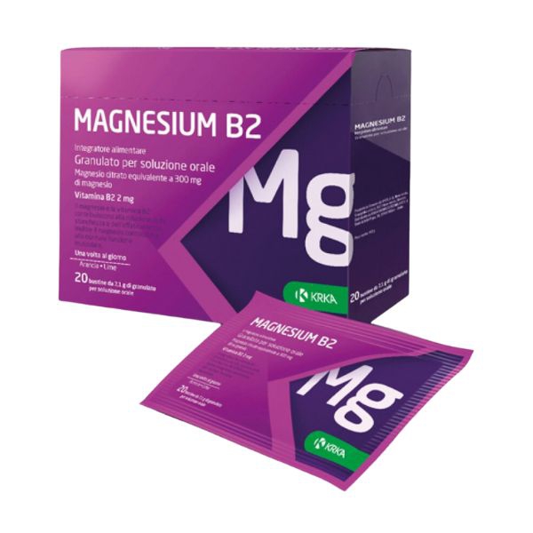 Magnesium B2 Integratore con Magnesio e Vitamina B2 20 Bustine