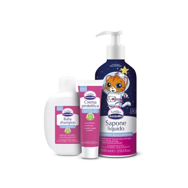 Euphidra Amido Mio L'astronave dei Cuccioli Sapone Liquido 500ml + Shampoo 200ml + Crema 50ml