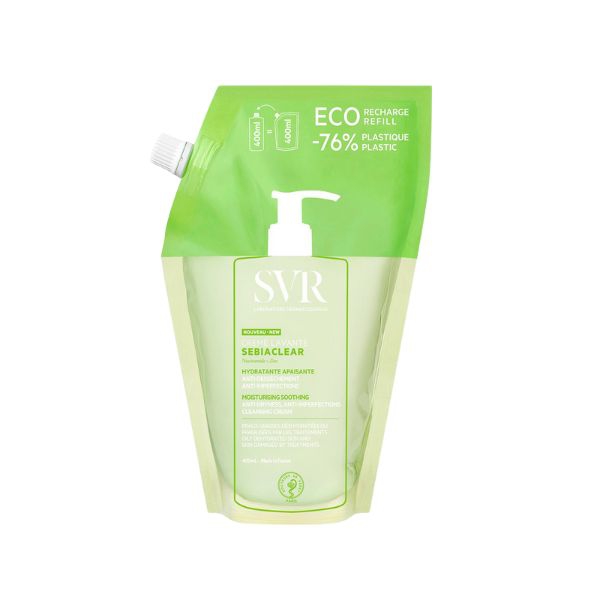 SVR Sebiaclear Creme Lavante Detergente Purificante per Pelle Grassa 400 ml Refill