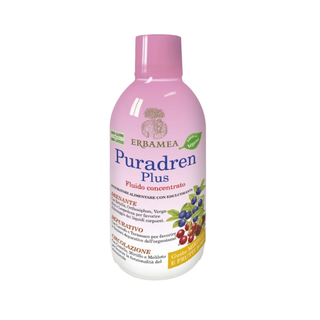 Puradren Plus Integratore Drenante al Mirtillo e Frutti Rossi 500ml