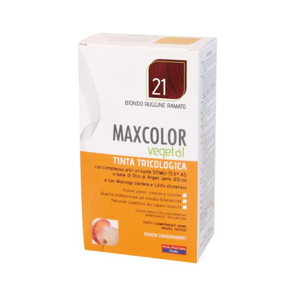 Max Color Vegetal Tintura per Capelli Vegetale Colore 21 140ml