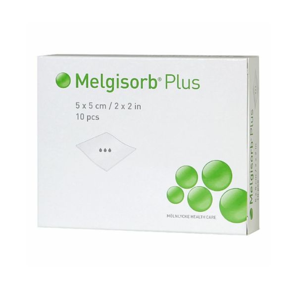 Melgisorb Plus Medicazione Assorbente In Algina 5x5cm 10 Pezzi