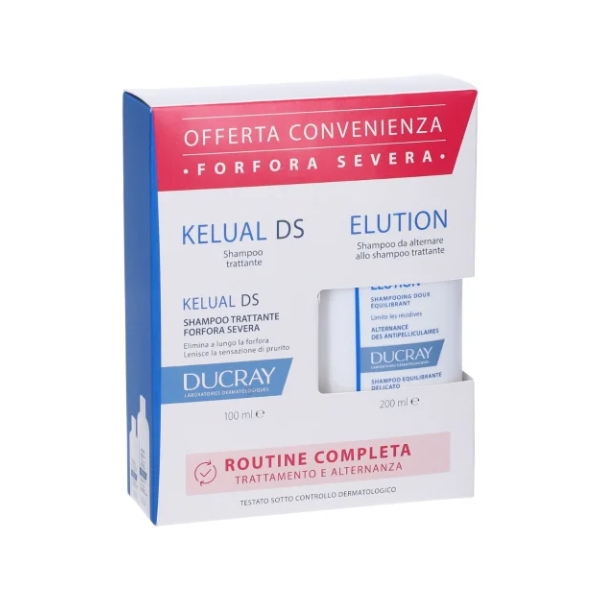 Ducray Kelual Ds Shampoo Forfora Severa 100ml + Elution Shampoo Equilibrante Delicato 100ml