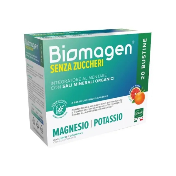 Biomagen Integratore Magnesio e Potassio Senza Zuccheri 20 Bustine