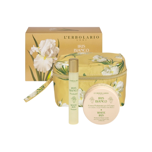 L'erbolario Iris Bianco Mini Beauty Case Petalo + 1 Profumo 15ml + Crema Profumata Corpo 75ml