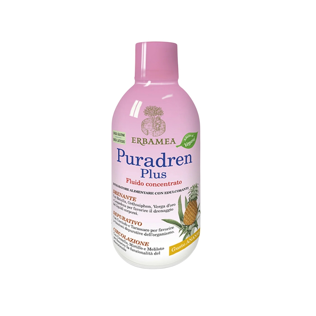 Erbamea Puradren Plus Fluido Concentrato Con Edulcoranti Gusto Ananas 500ml