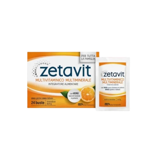 Zetavit Multivitaminico Multiminerale Integratore Per Stanchezza e Affaticamento 24 Bustine