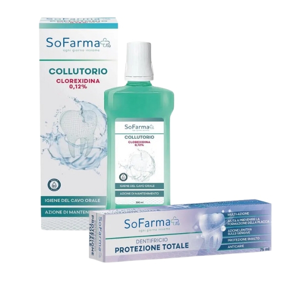 Sofarmapiu  Dentifricio Protezione Totale 75ml   Collutorio Clorexidina 0 12% 300ml