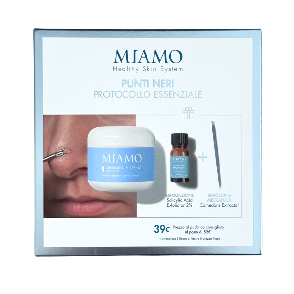 Miamo Kit Punti Neri Cleansing Purifying Masque 60ml   Salicylic Acid Exfoliator 2% 2ml   Comedone E