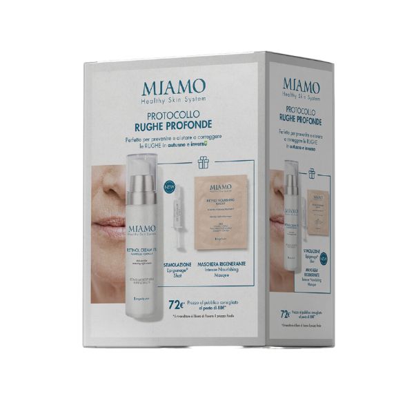 Miamo Cofanetto Protocollo Rughe Profonde Retinol Cream   Maschera Rigenerante   Epigenetic Shot