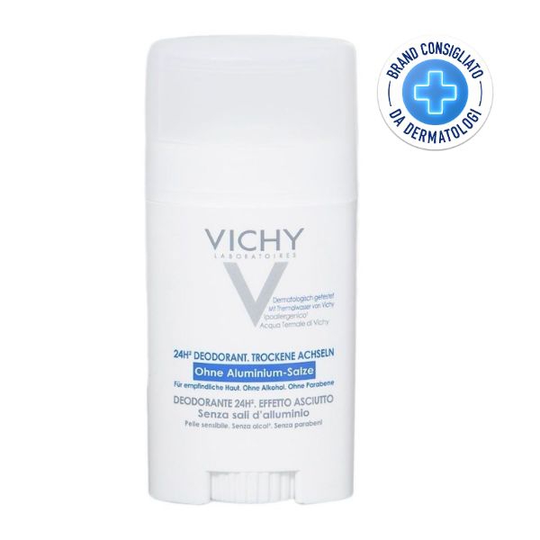 Vichy Deodorante 24h Effetto Asciutto Ipoallergenico per Pelli Sensibili 40 ml