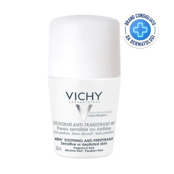 Vichy Deodorante Anti traspirante 48h Ipoallergenico per Pelli Sensibili 50 ml