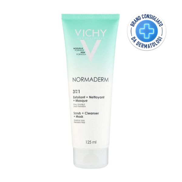 Vichy Normaderm 3 in 1 Detergente Viso Esfoliante e Maschera 125 ml