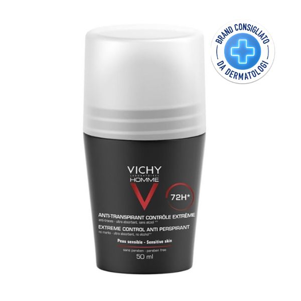 Vichy Homme Deodorante Anti Traspirante 72h Roll on Pelle Sensibile Uomo 50 ml