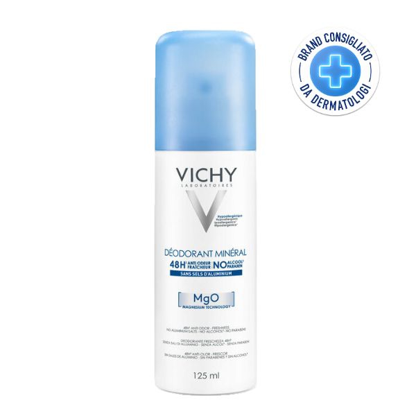 Vichy Deodorante Minerale 48h Ipoallergenico per Pelli Sensibili Aerosol 125 ml