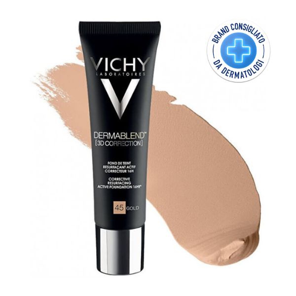 Vichy Dermablend 3D Correction Fondotinta SPF25 Elevata Coprenza 45 Gold 30 ml